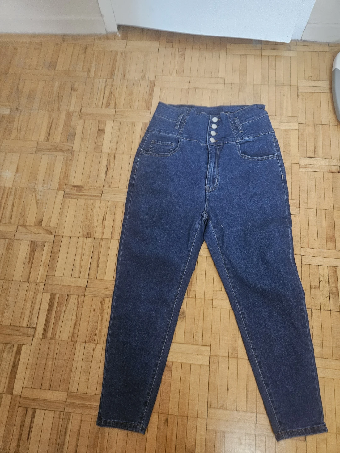 Women's High-Waisted Button-Fly Jeans