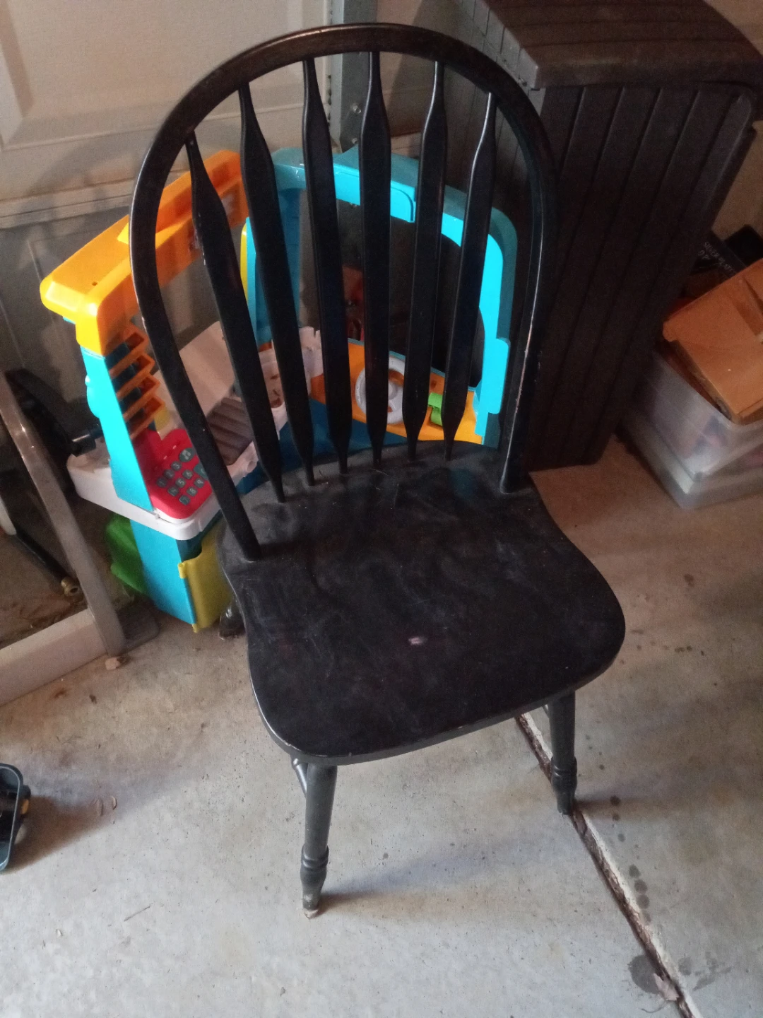 Black Wooden Spindle Back Chair