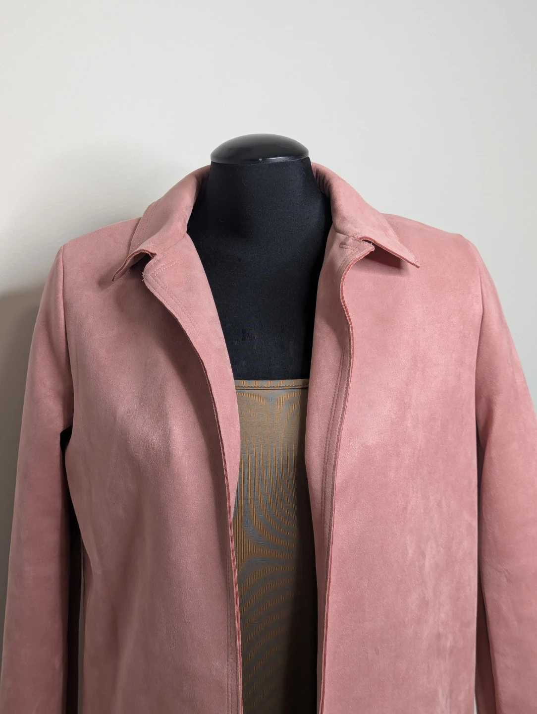 BRAND NEW- Zara -Pink Faux Suede Duster Trench Jacket - photo 2