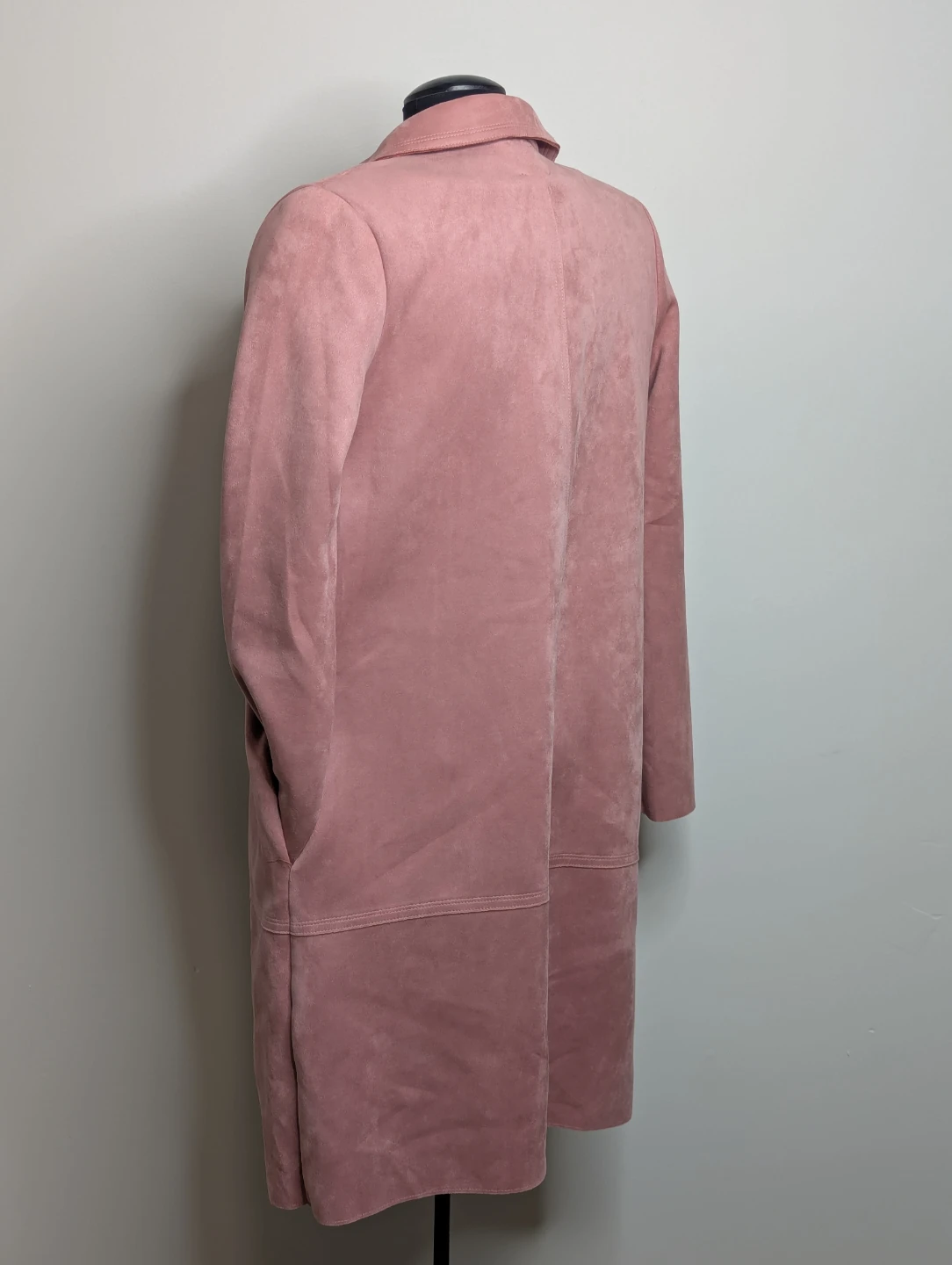 BRAND NEW- Zara -Pink Faux Suede Duster Trench Jacket - photo 4