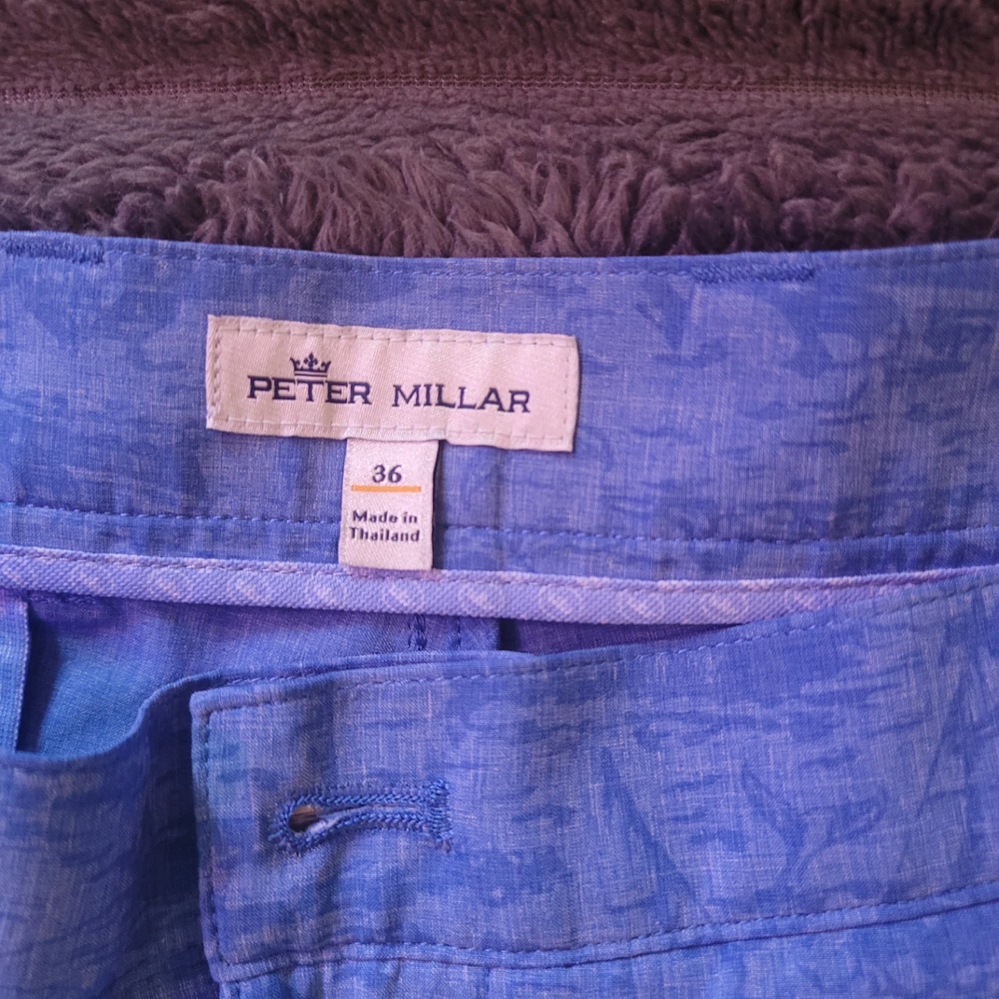 $40 Peter Millar Men's Size 36 Blue Patterned Golf Shorts