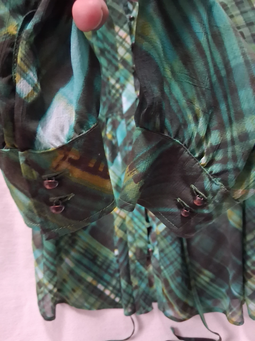 LARGE  Olsen Europe Women's Plaid Button-Up Blouse - photo 4