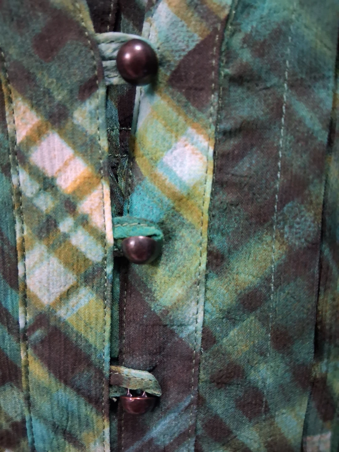 LARGE  Olsen Europe Women's Plaid Button-Up Blouse - photo 5