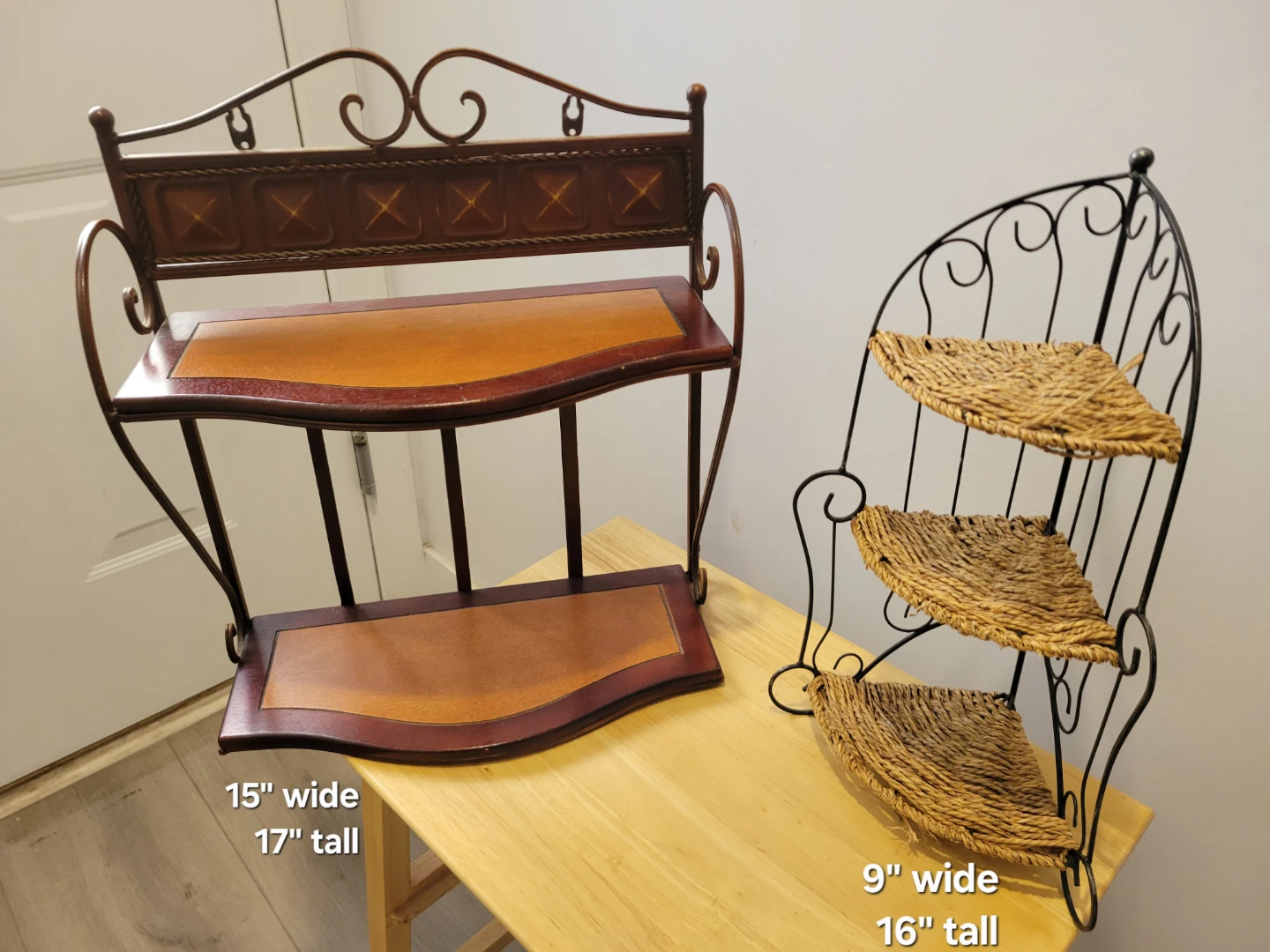 Two decorative shelving units. In Excellent condition.
