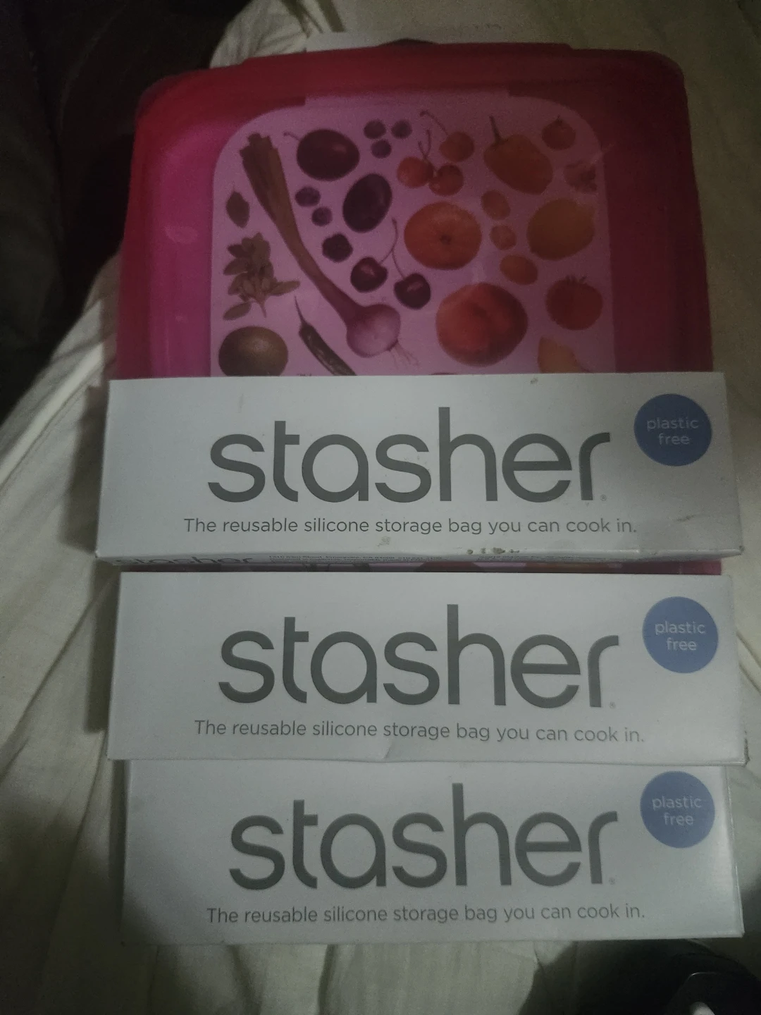 3 Stasher Reusable Silicone Storage Bags