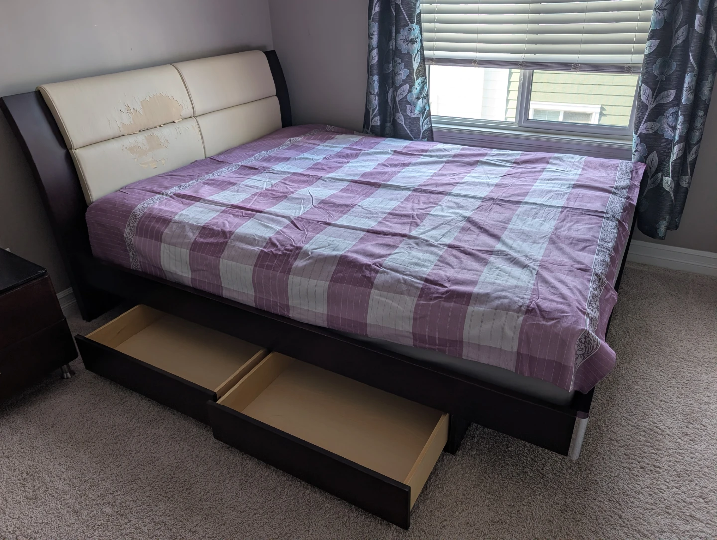 Queen Size Bed Frame with Storage Drawers - photo 2