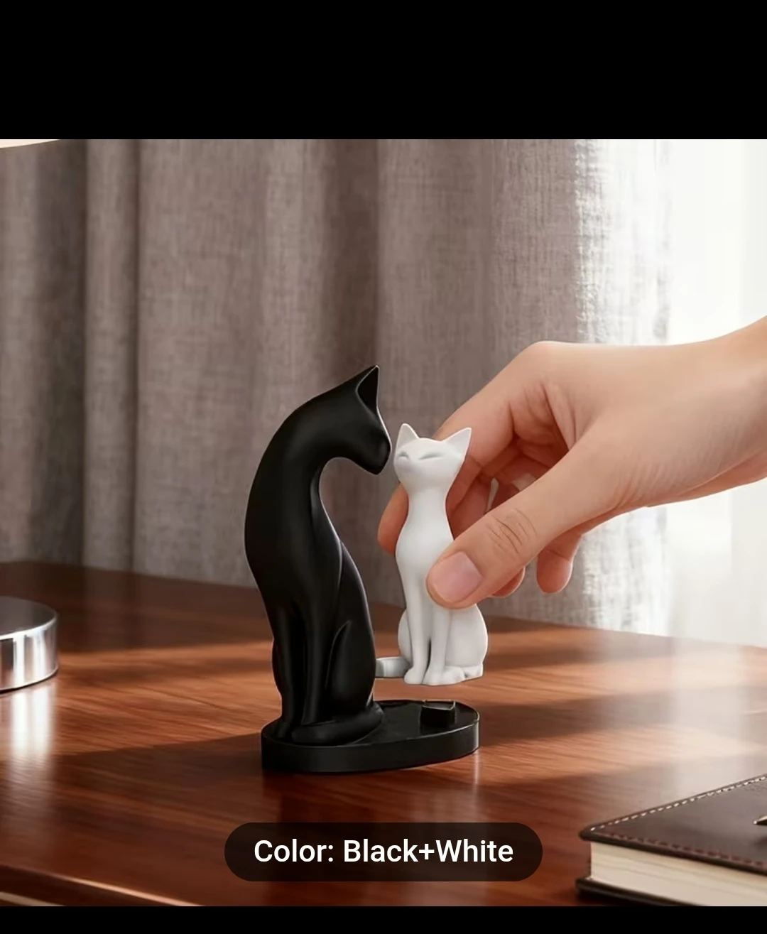 Black & White Cat Figurines Display *new - photo 4