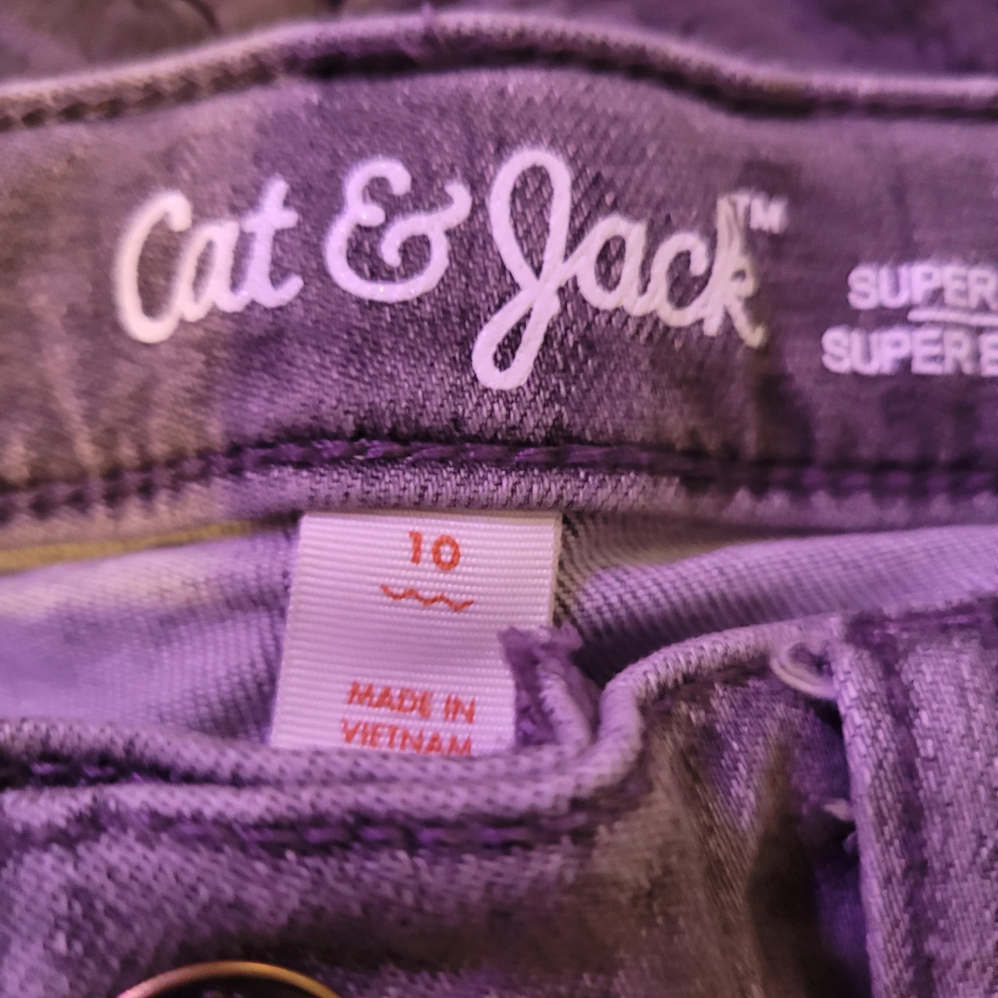 Kids Cat & Jack Grey Super Stretch Jeans Size 10 - photo 2