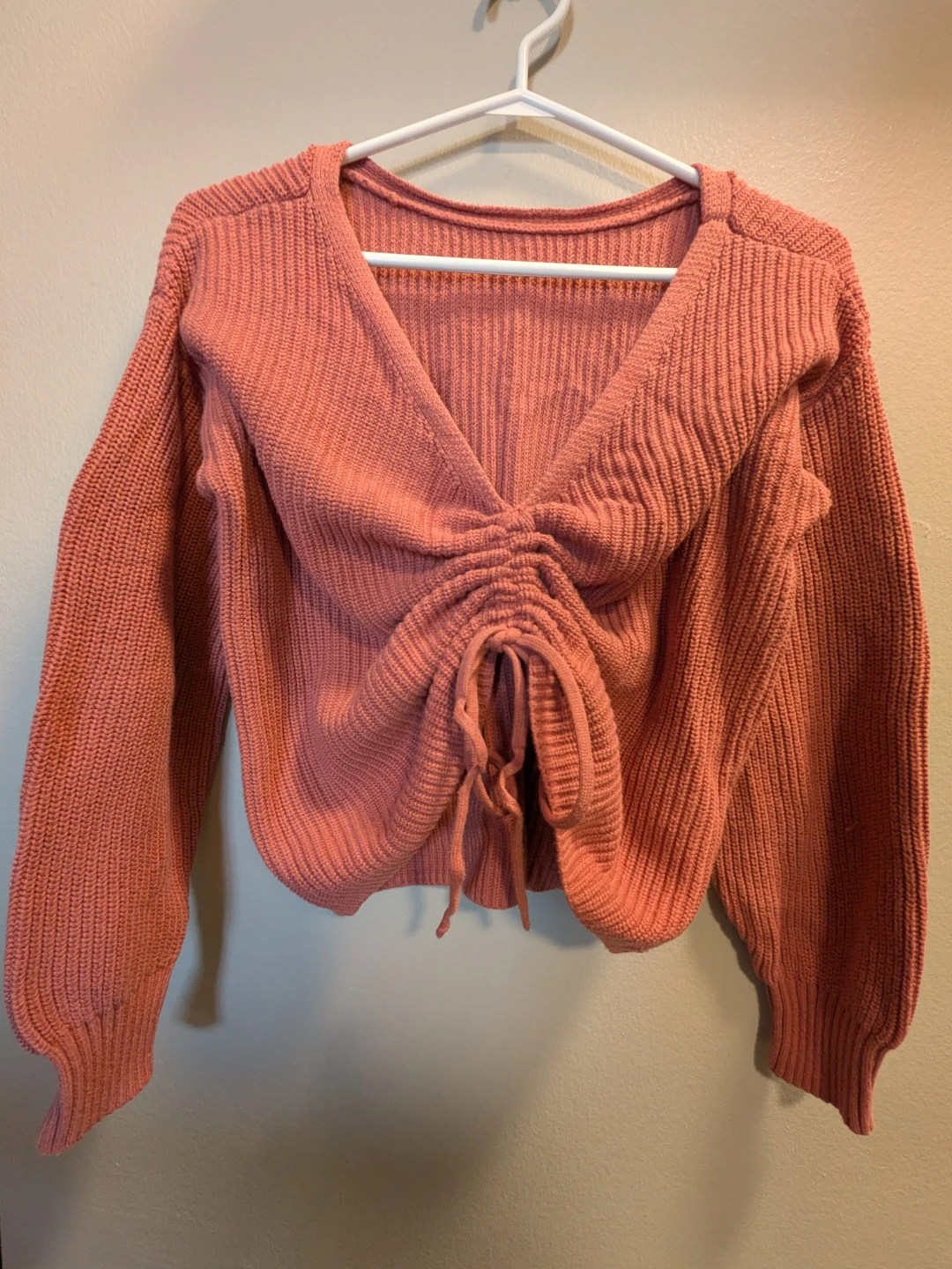 Chunky Knit Ruched Cardigan Sweater - photo 3