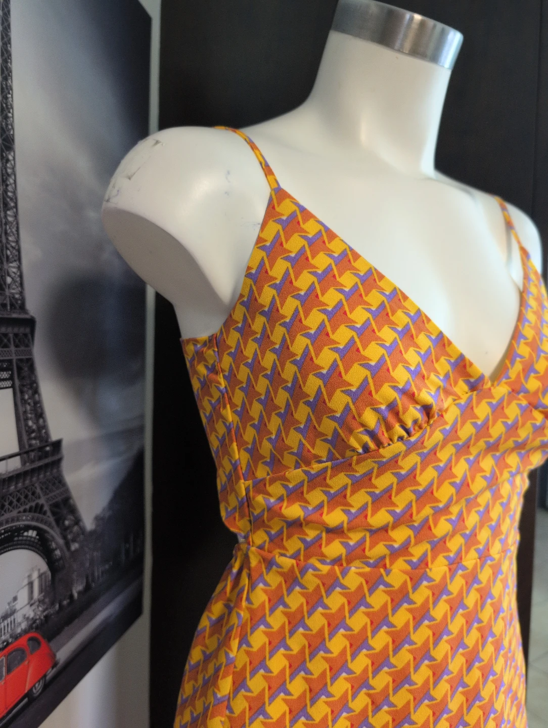 Retro Geometric Print Midi Dress - photo 2