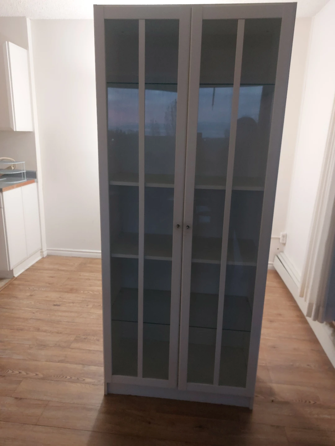 Glass Door Display Cabinet - White