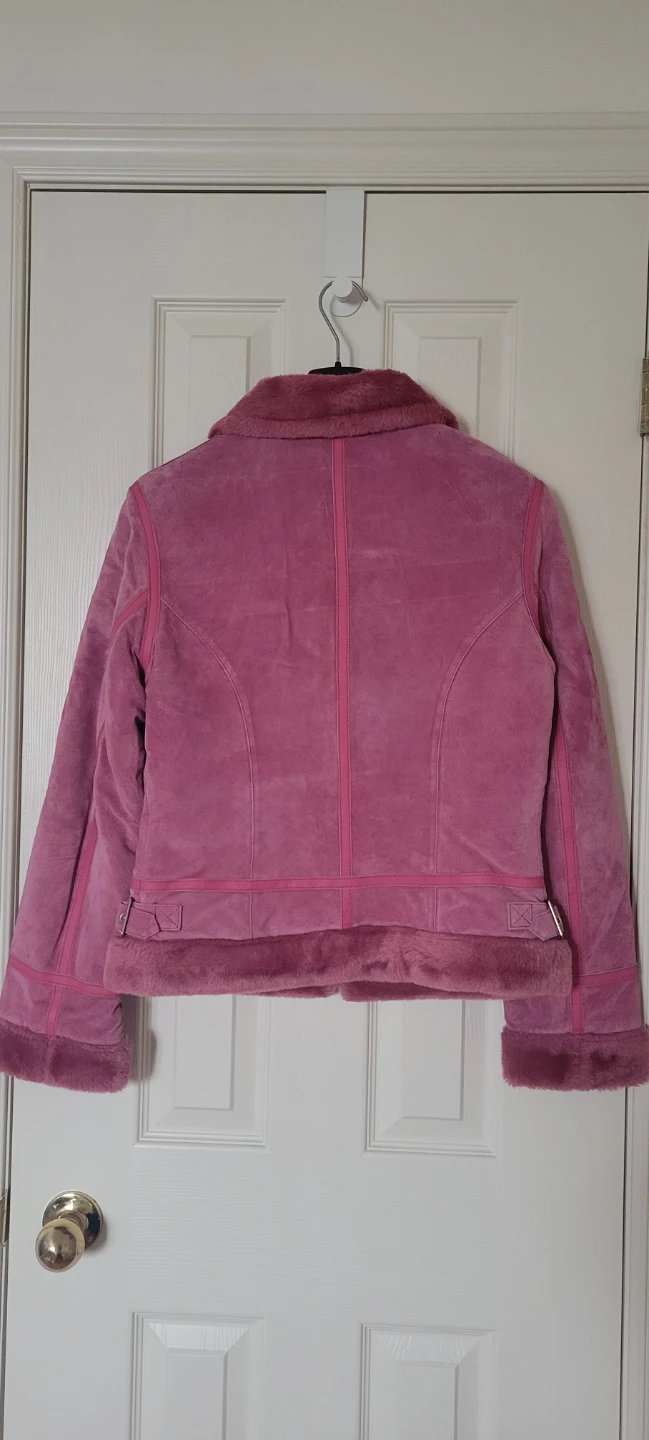 Danier Pink Faux Fur Lined Suede Jacket XS/TP - photo 2