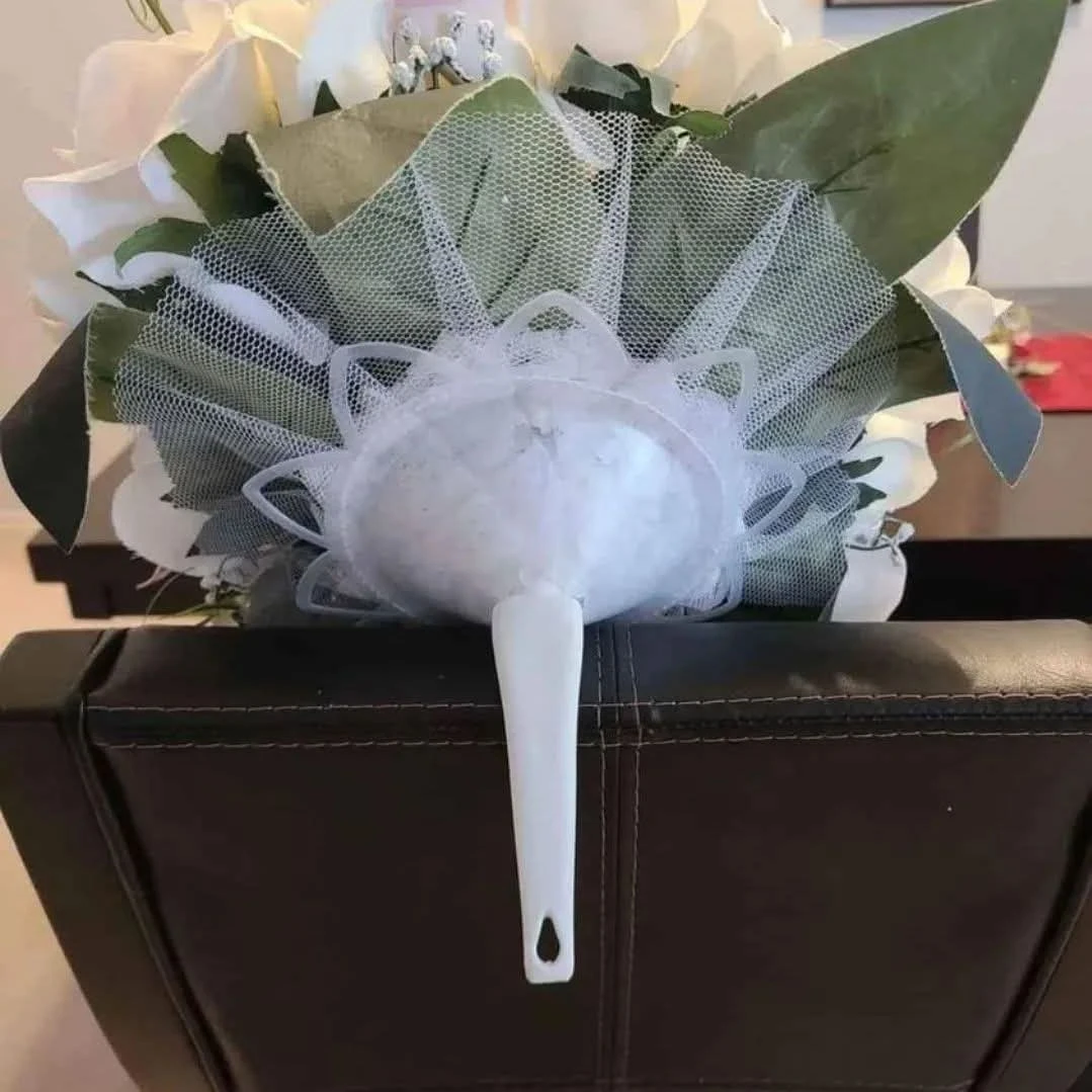 Artificial Wedding Bouquet - White Roses & Pink Orchids