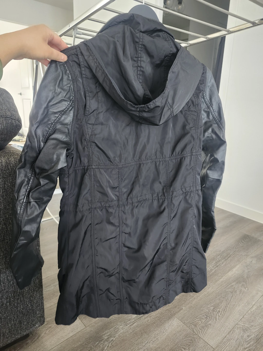 Twik Black Jacket with Faux Leather Sleeves - M/M - photo 4