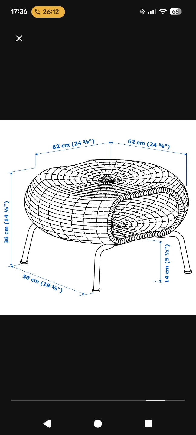IKEA GAMLEHULT - Woven Rattan Accent Table - photo 2
