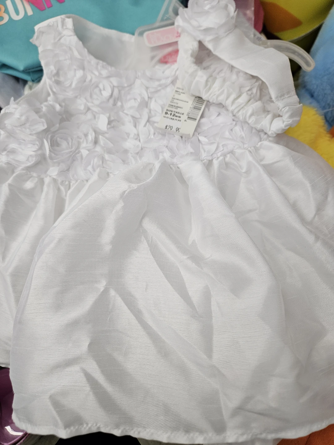 NWT White Dress, New Baby Hat, mitts, bag bundle