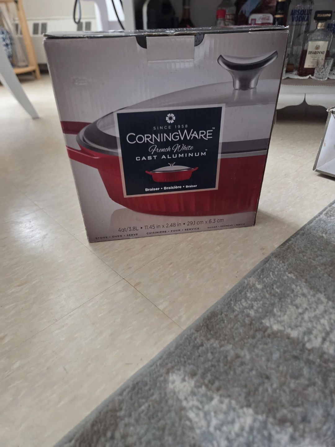 CorningWare French White Cast Aluminum Braiser Red - photo 4