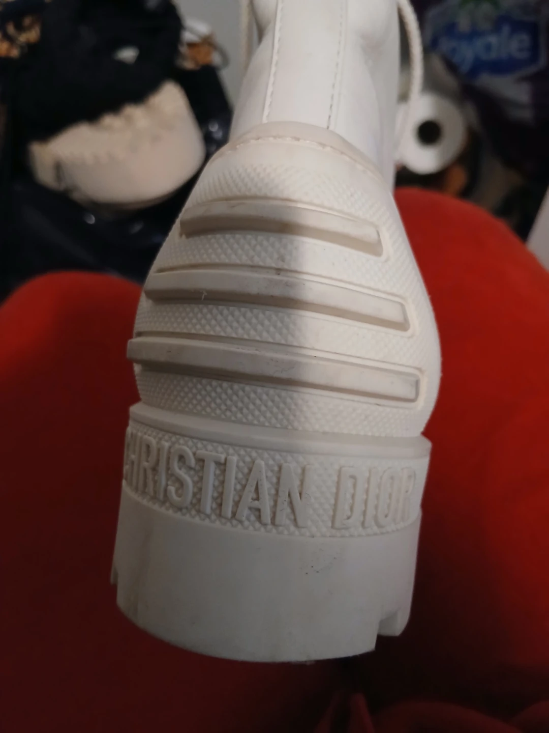 Christian Dior Paris White Lace-Up Combat Boots - photo 2