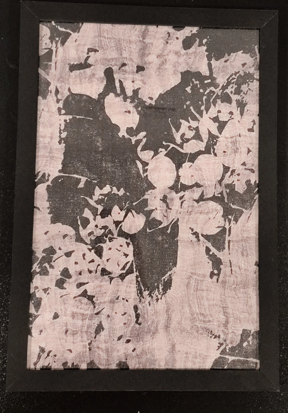 Vintage Abstract Floral wall art, Framed, Canvas 8"x12" - photo 3