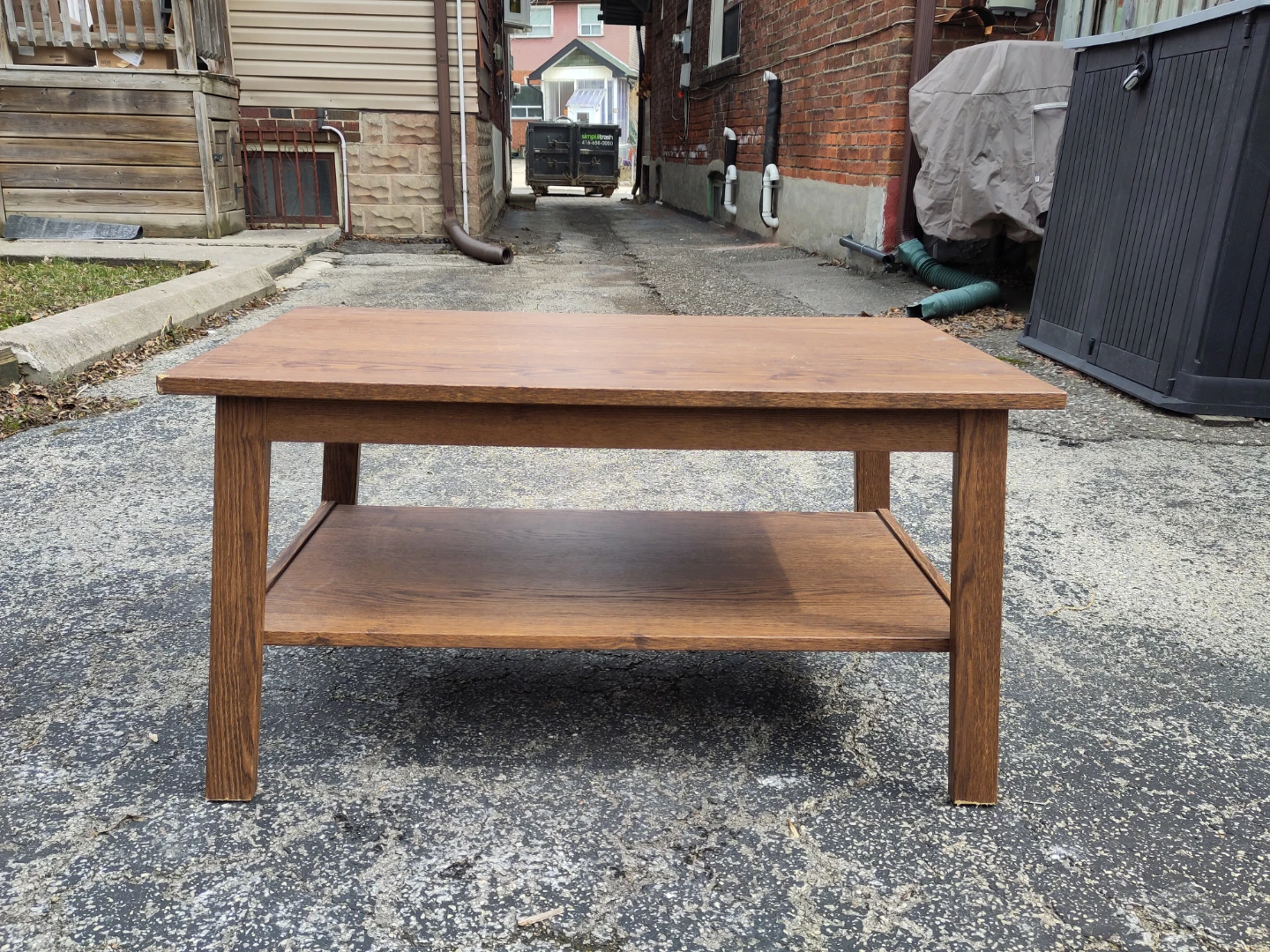 Wooden Coffee Table with Lower Shelf