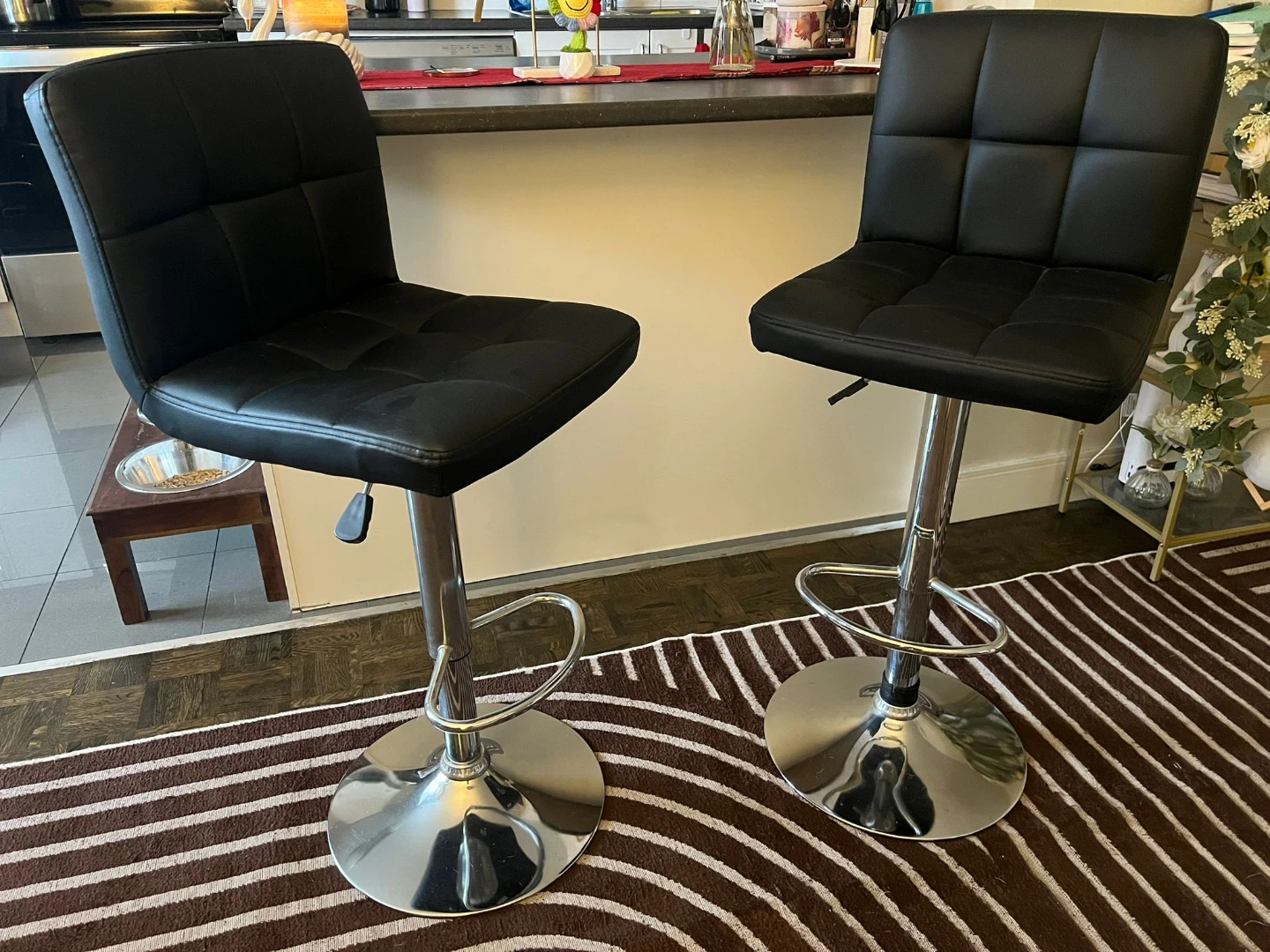 Black Bar Stools - Set of 2