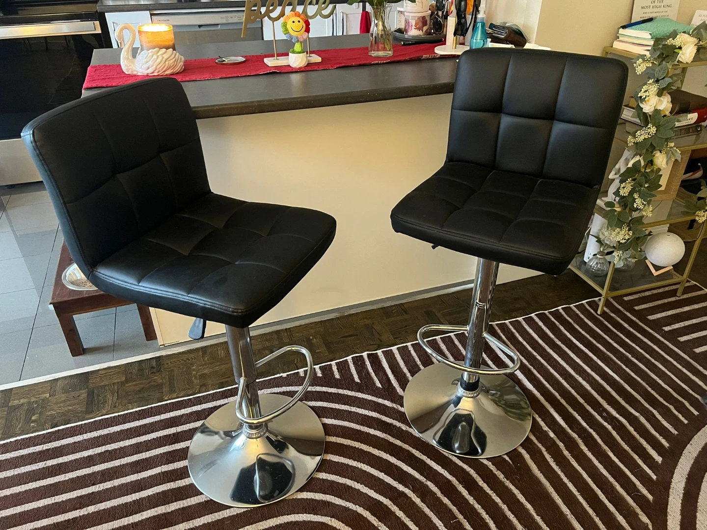 Black Bar Stools - Set of 2 - photo 2