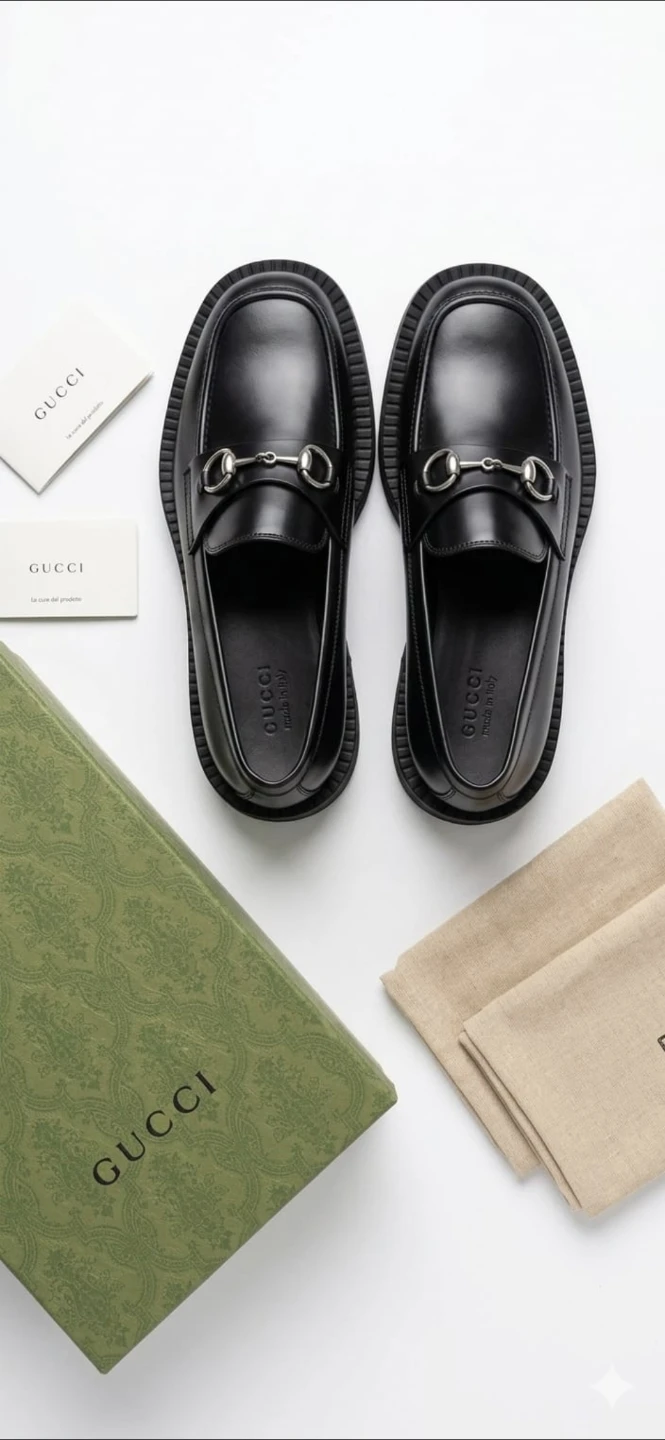 Gucci Black Leather Horsebit Loafers new condition - photo 5