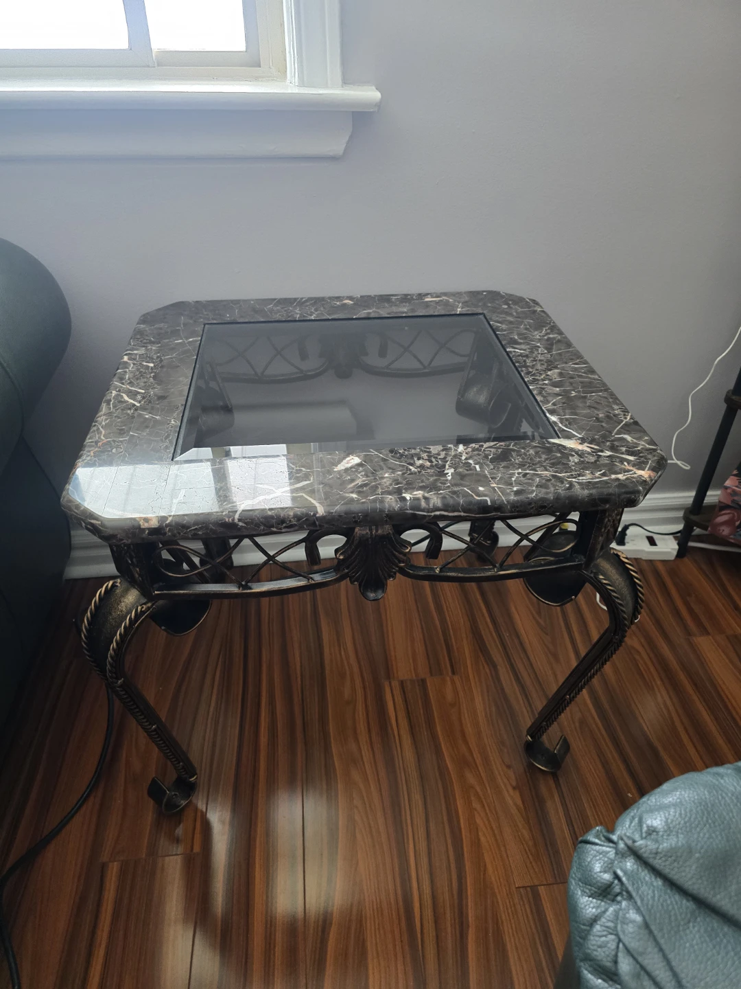 Marble Top Coffee Table with Glass Insert - photo 3