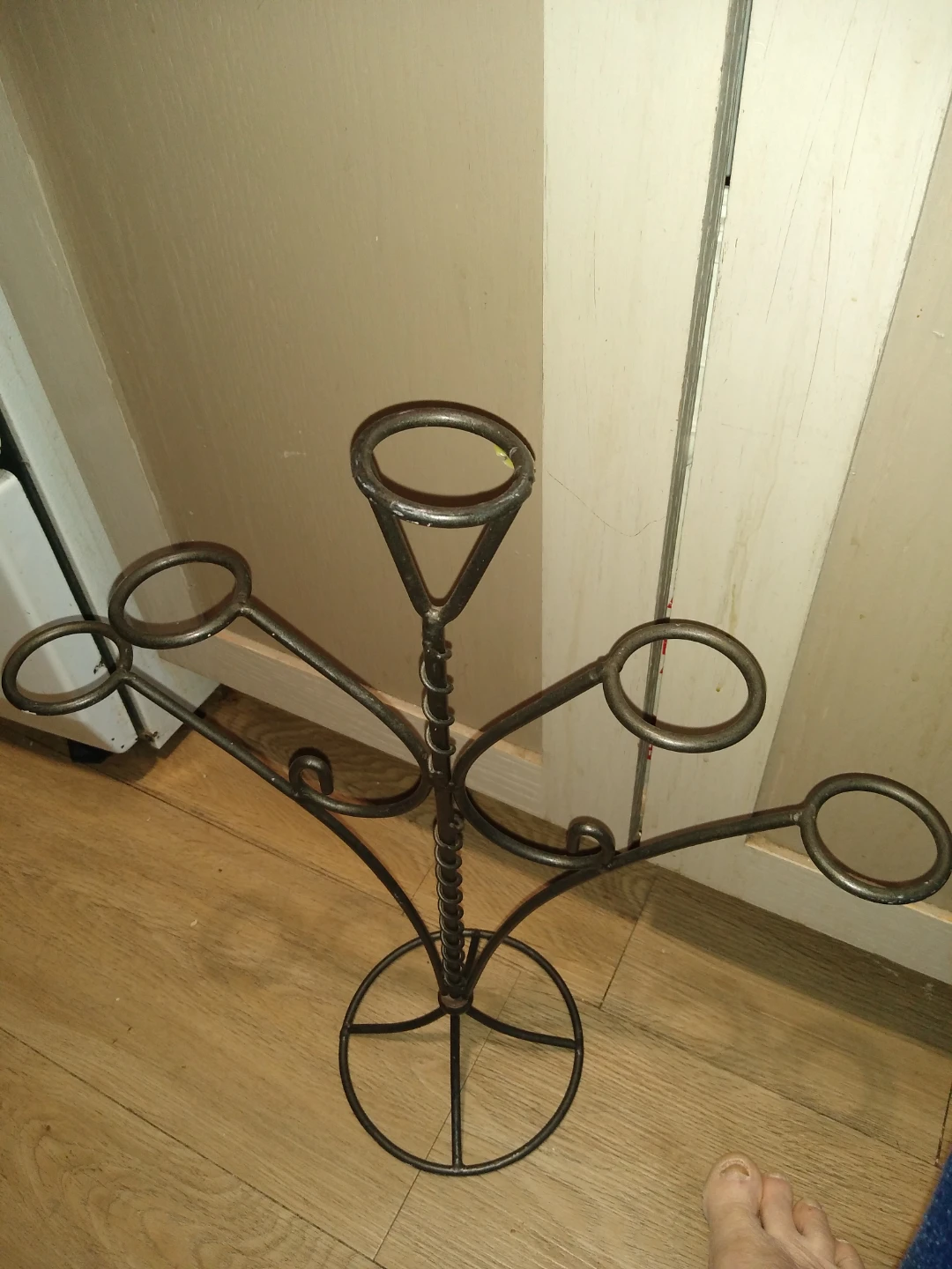 Vintage handmade wrought iron candle holder - photo 2
