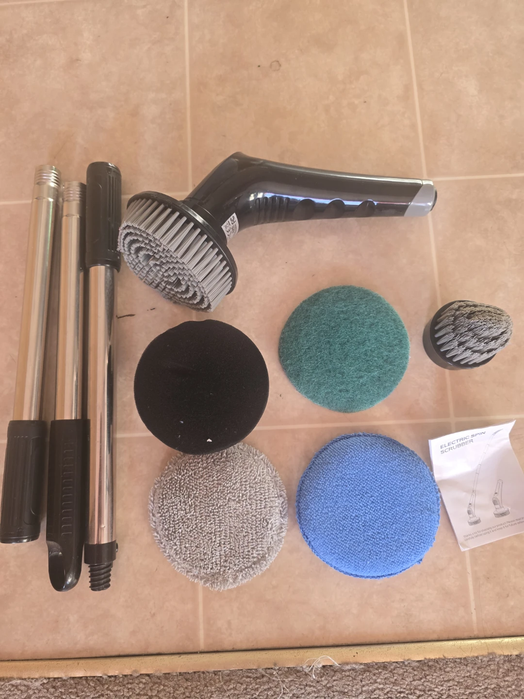 Electric Spin Scrubber Set with Extension Pole