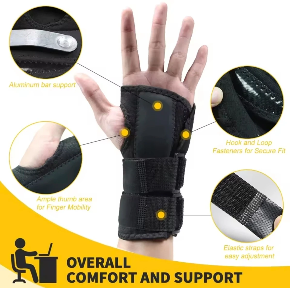 Adjustable Wrist Brace with Aluminum Bar Support - photo 2