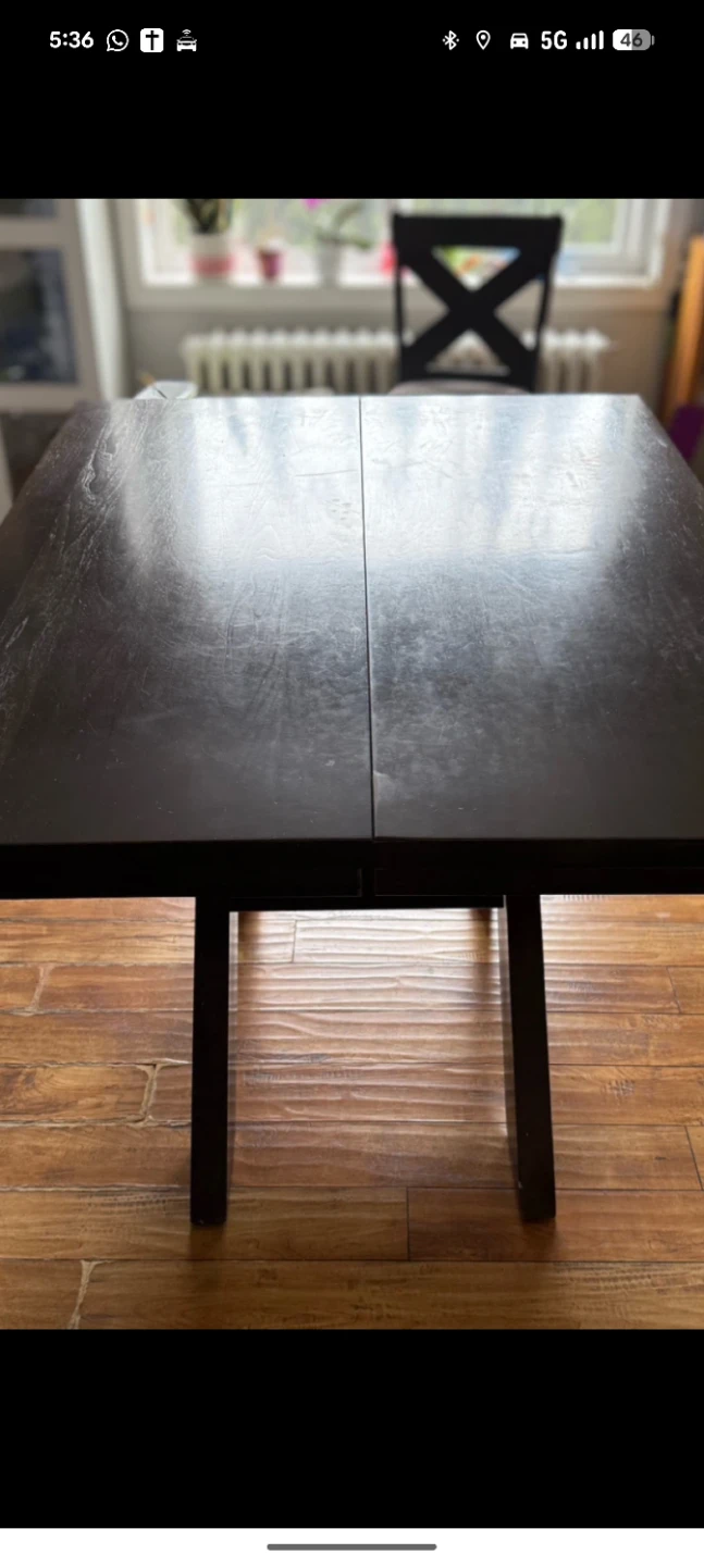 Set of 4 Dark Brown Wooden Counter Height Chairs with X-Back - photo 5