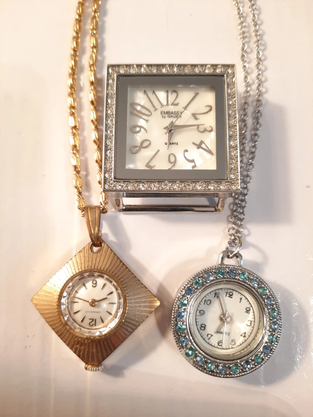 3 Pocket Watches - Embassy, Caravelle, and decorative