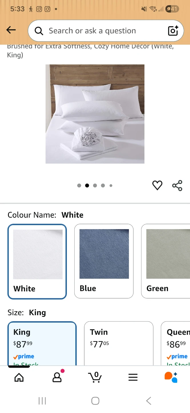 BRAND NEW Eddie Bauer King Flannel Sheet Set - White - photo 2