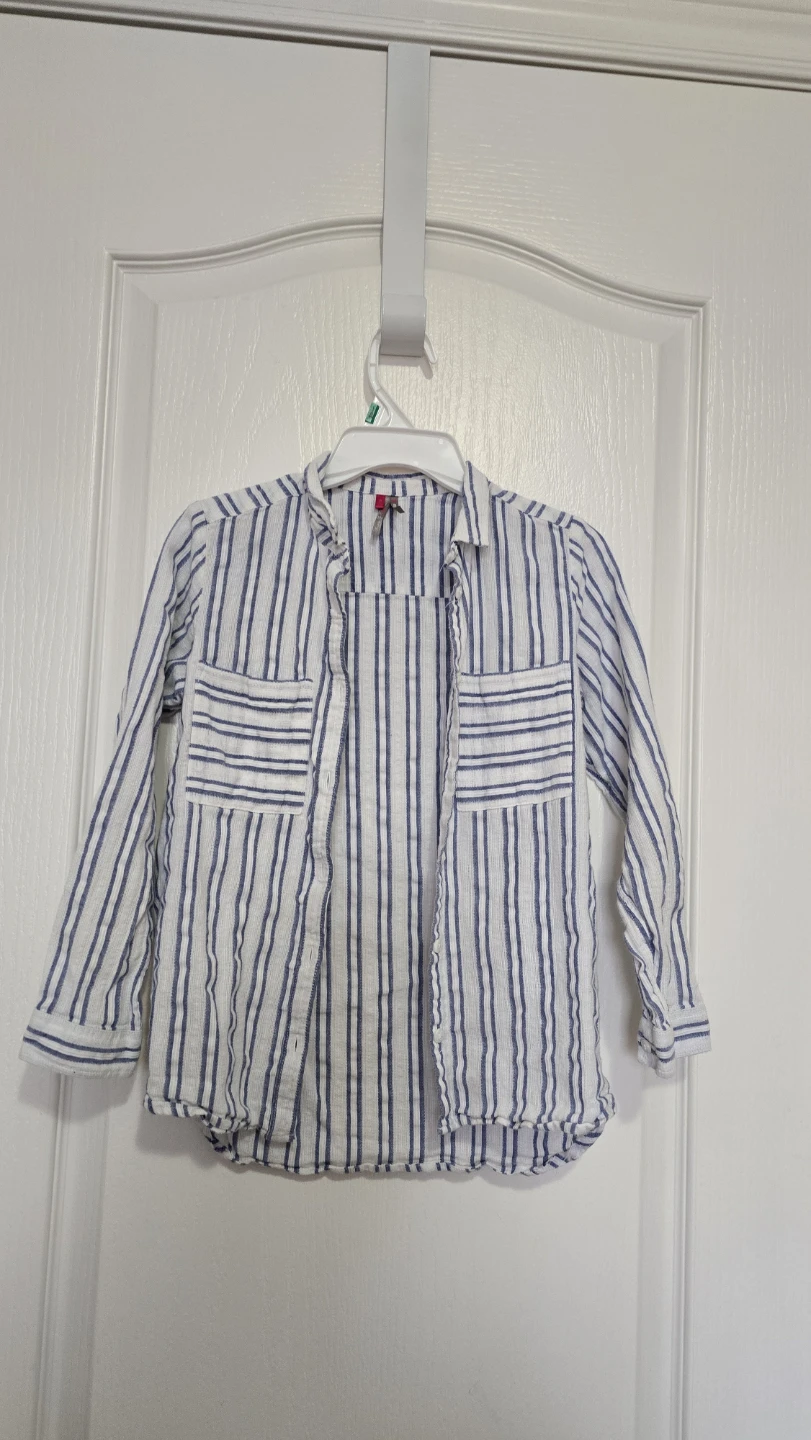 Girls Striped Button-Up Shirt - Size 8 (128cm) - photo 2