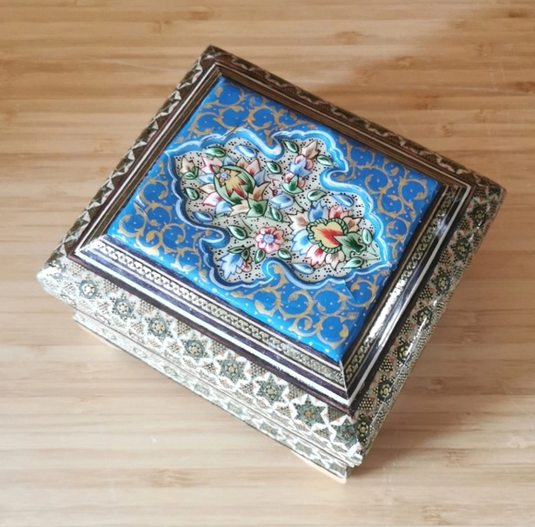 Vintage Persian Khatam Inlaid Wooden Box - photo 5