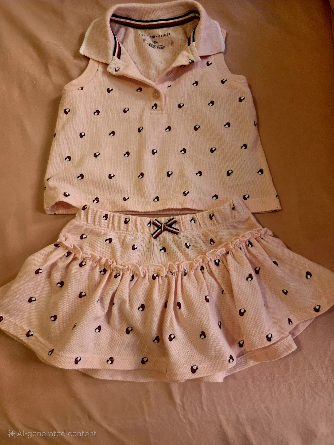 Tommy Hilfiger Baby Girls Pink Polo Shirt and Skirt Set - photo 2