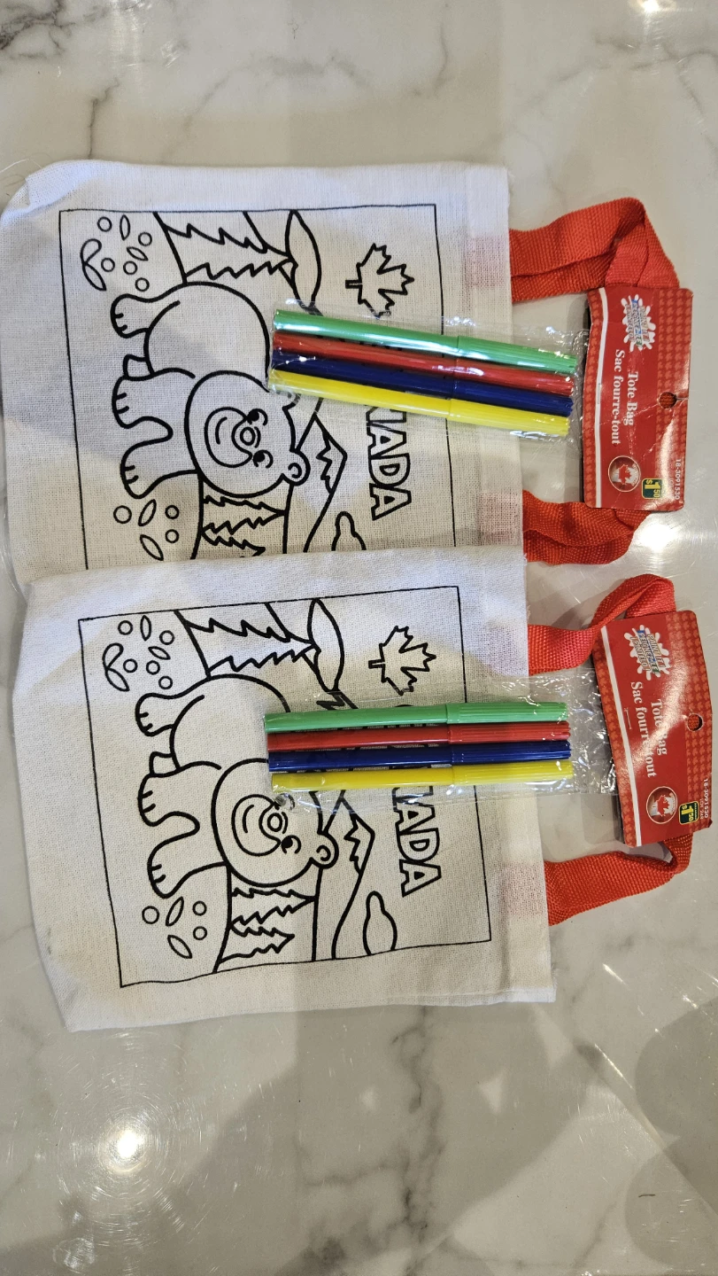 2 Pack Colour Your Own Tote Bags with Markers