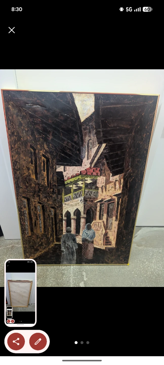 Framed Artwork - Scene with Figures