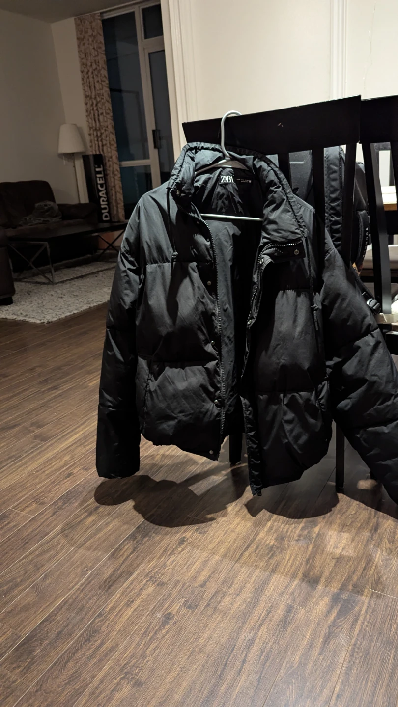 ZARA Puffer Jacket - Black, Size XL - photo 2