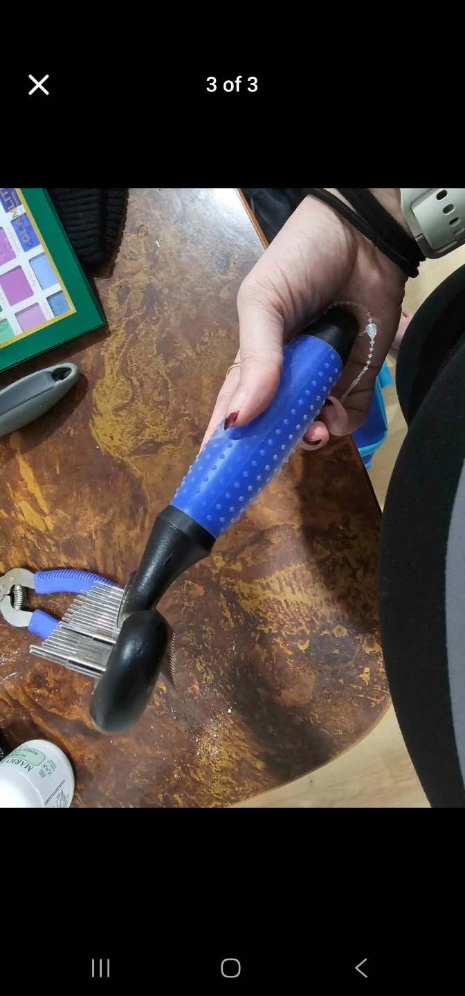 Pet Grooming Brush with Blue Handle