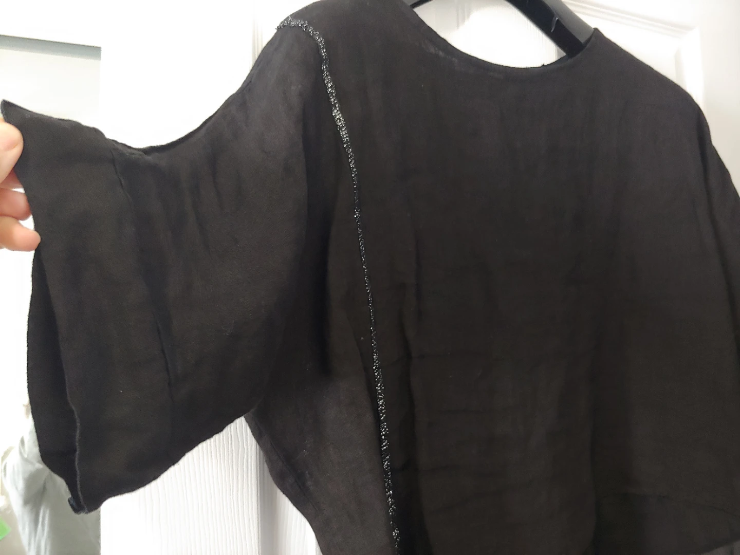 Like new Viola Borghi Black Linen Top Size S - photo 4