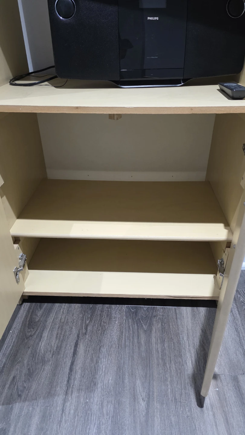 Light Wood Entertainment Shelf Unit with Cabinet - photo 3