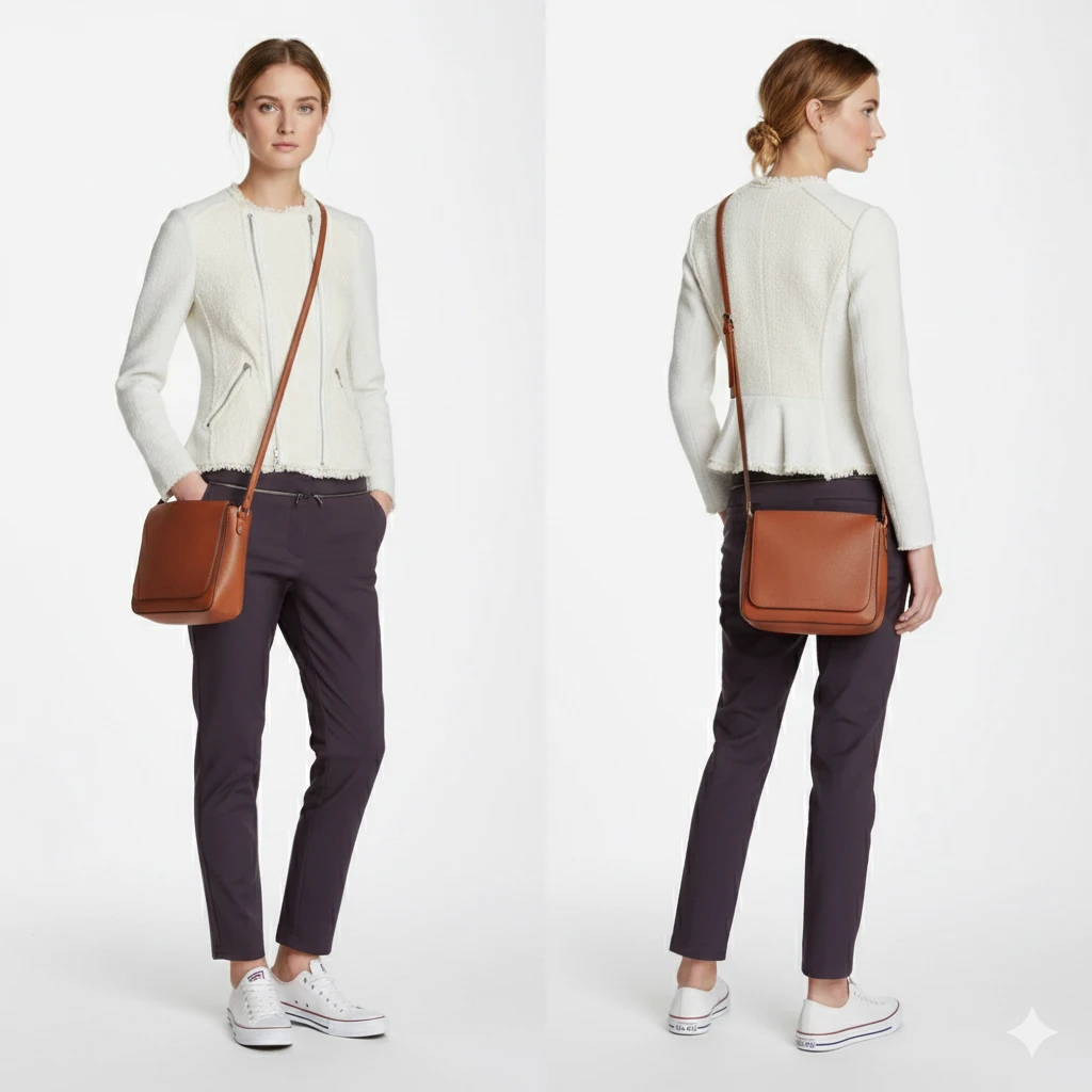 Rebecca Taylor Ivory Tweed Moto Peplum Jacket Size 4 - photo 5