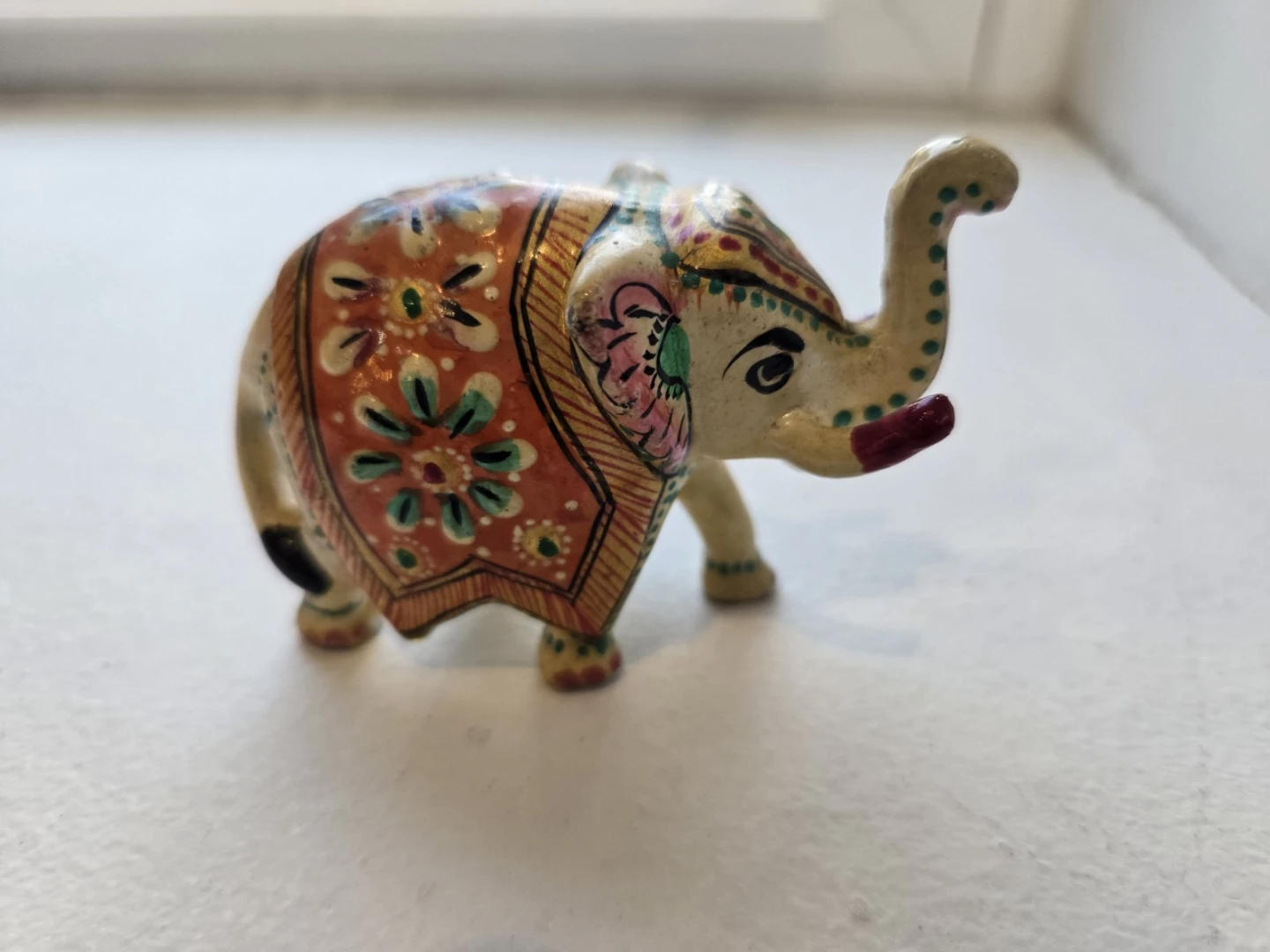 Hand-Painted Decorative Elephant Figurine - photo 2