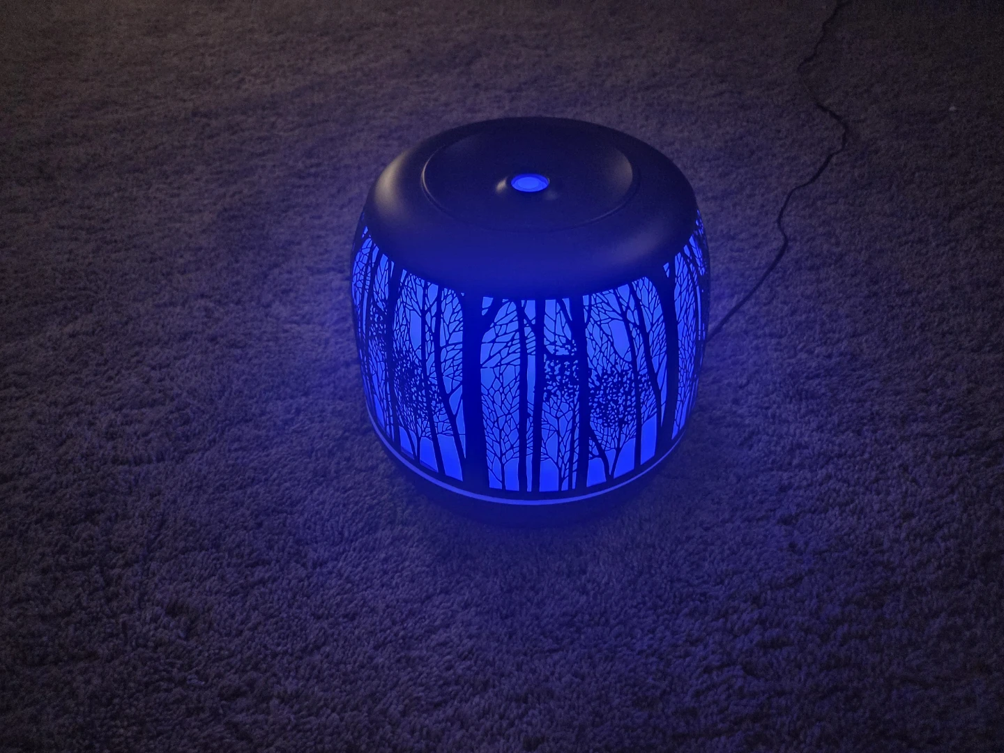 Black Essential Oil Diffuser with Forest Design