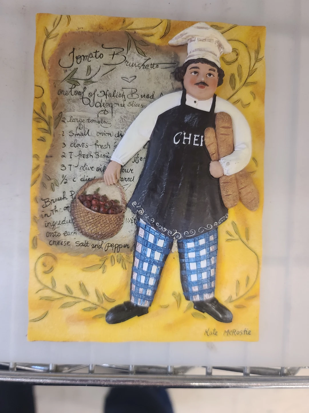 Kate McRostie Chef "Tomato Bruschetta" Kitchen Wall Art