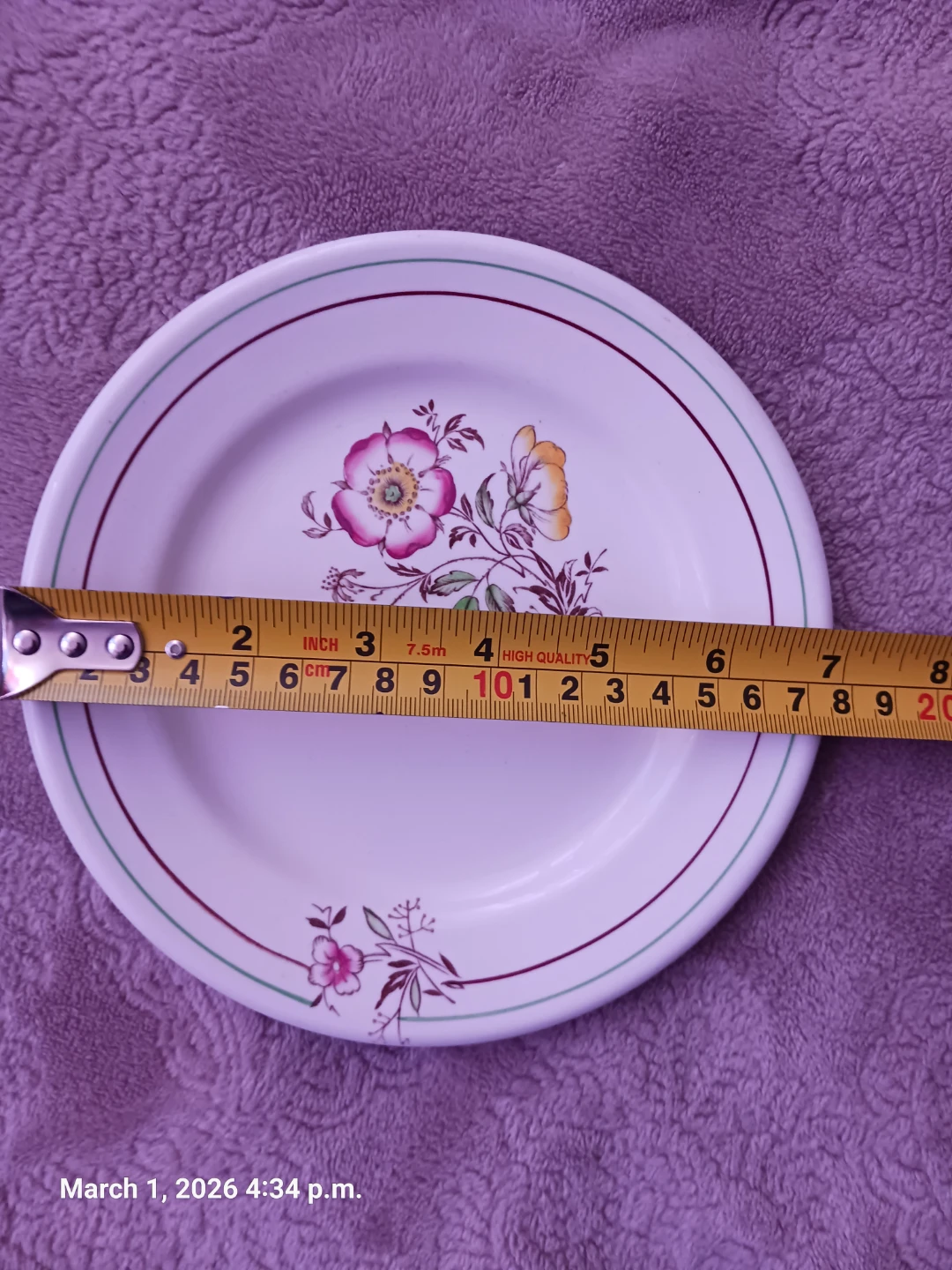 John Maddock & Sons "Fairy Rose" Vitrified Plate