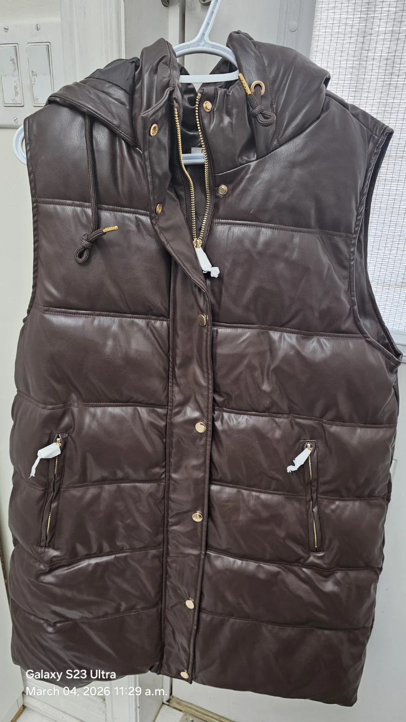 Dex Women's Puffer Vest - Brown - Size L - photo 2