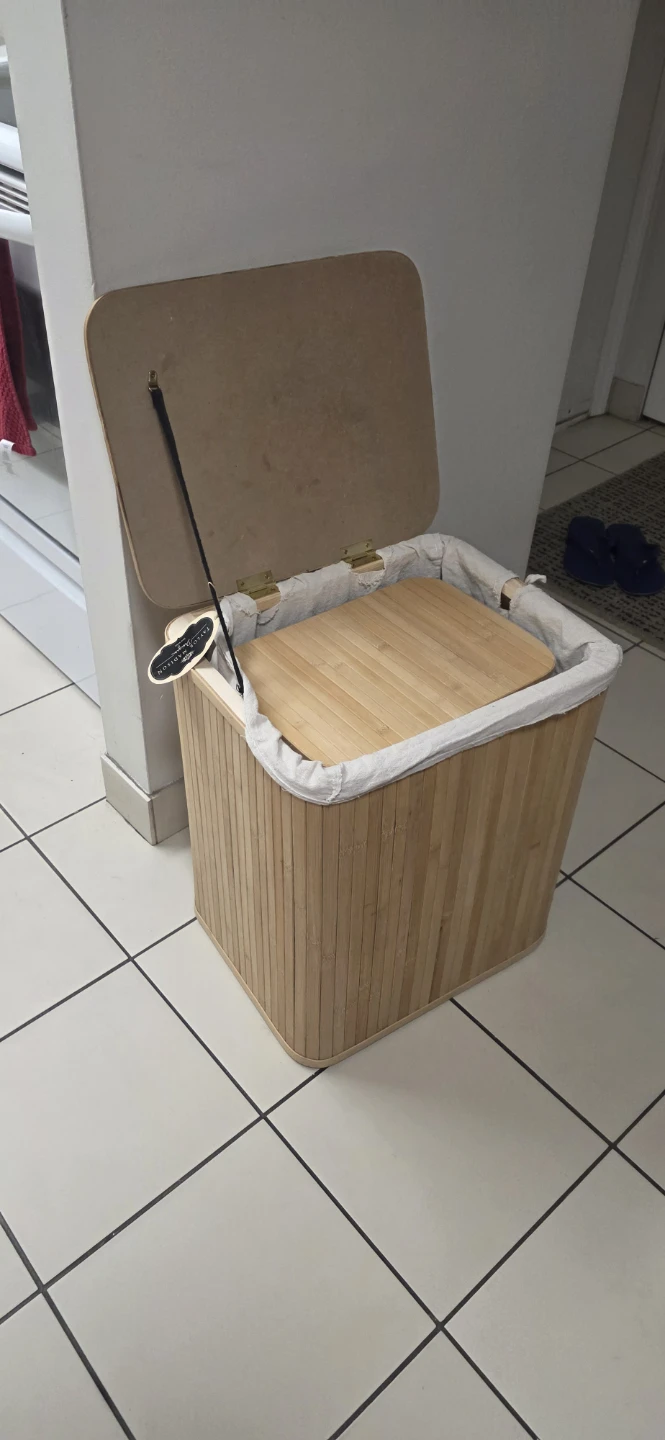 2 Bamboo Laundry Hamper Basket with Lid - photo 2